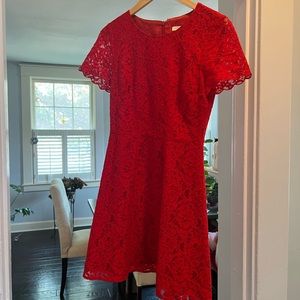 J. Crew red lace dress 00